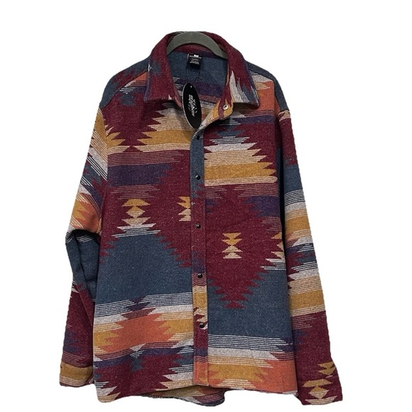 NWT Aztec Native American Colorful Print Shacket Size 2XL - Picture 1 of 12